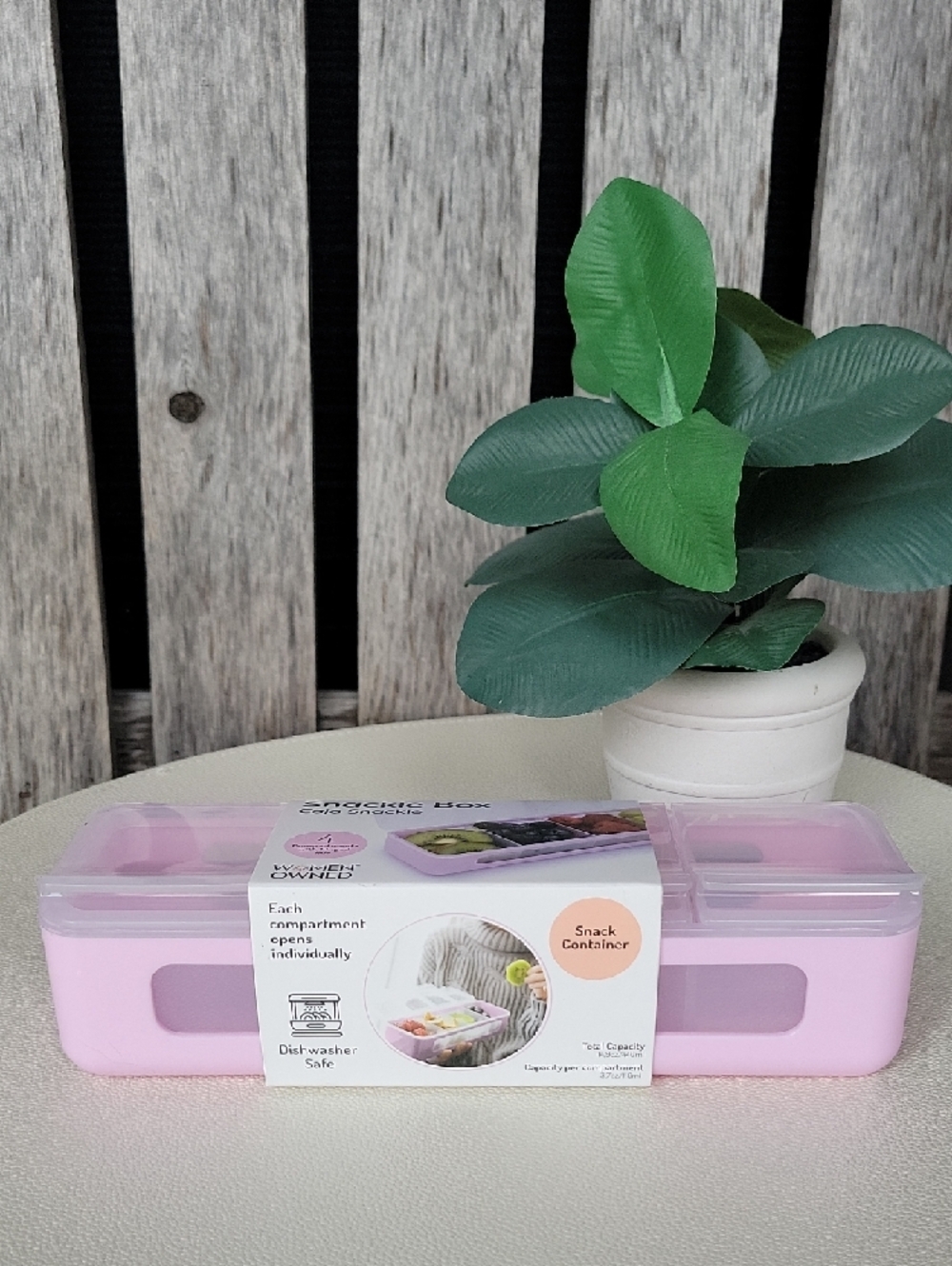 Melii Snackle Box Pink 4-Compartment On-The-Go Food Container - Picture 4 of 5